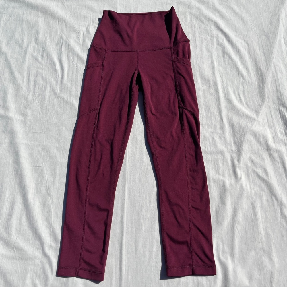 Yogalicious Lux Berry Hi-Rise Ankle Length Leggings with Pockets Size XS